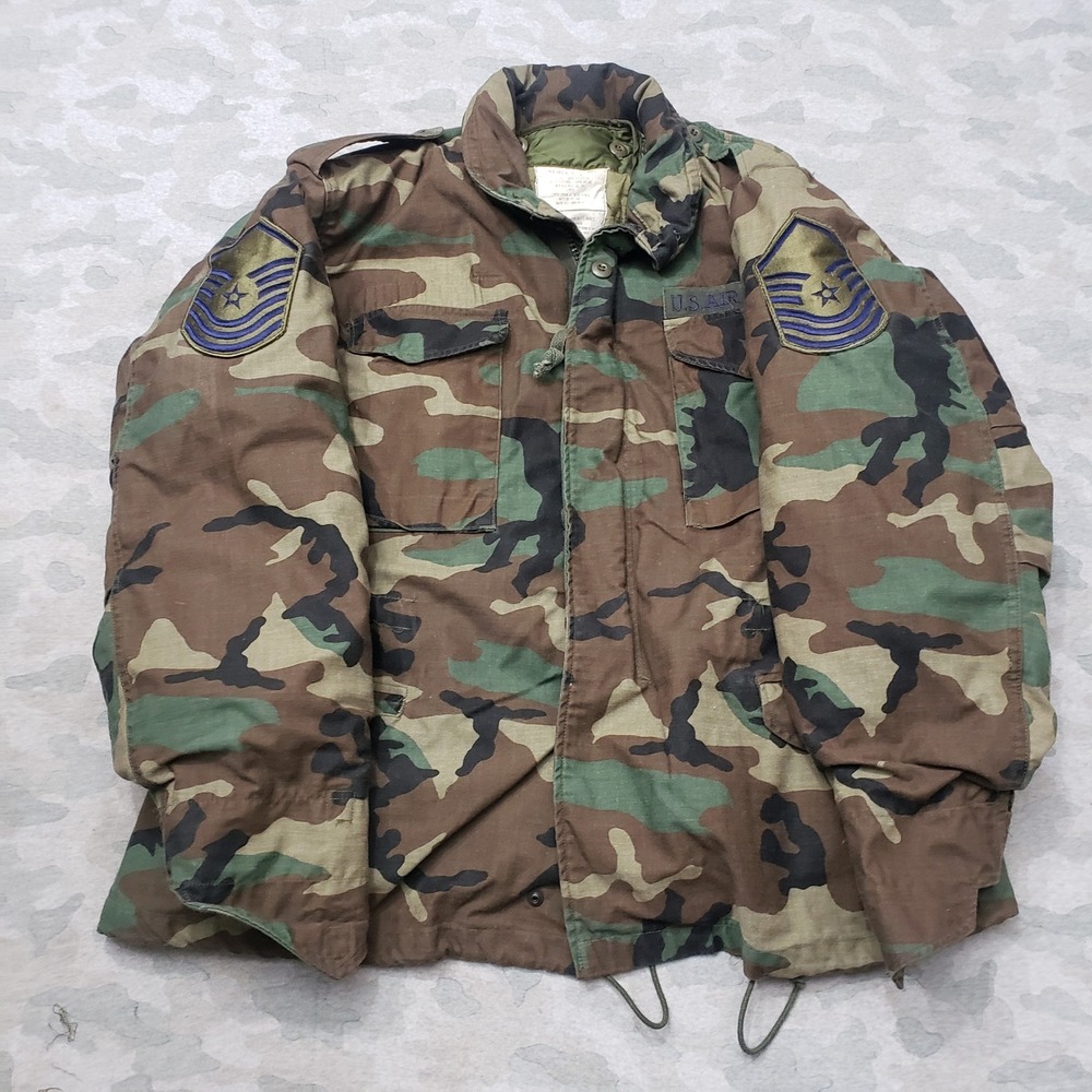 Winfield M-65 Field Jacket Mens Large Brown Camo Military W/ Liner Cold Weather